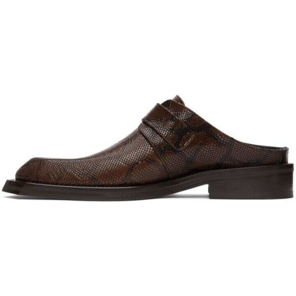 Martine Rose Python Chisel Toe Mules 40 M7 W10 Brown New - Picture 13 of 13